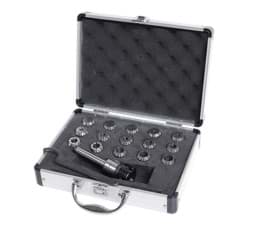 Zeige Details für 17tlg. Spannzangenfutter Set MK2 mit ER25 Spannzangen 1,5-16mm im Alukoffer Bild von 17tlg. Spannzangenfutter Set MK2 mit ER25 Spannzangen 1,5-16mm im Alukoffer